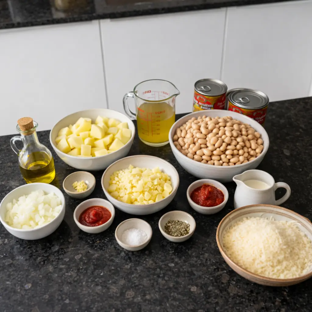 fire-roasted-tomato-soup-ingredients Ingredients for making delicious fire roasted tomato soup recipe.