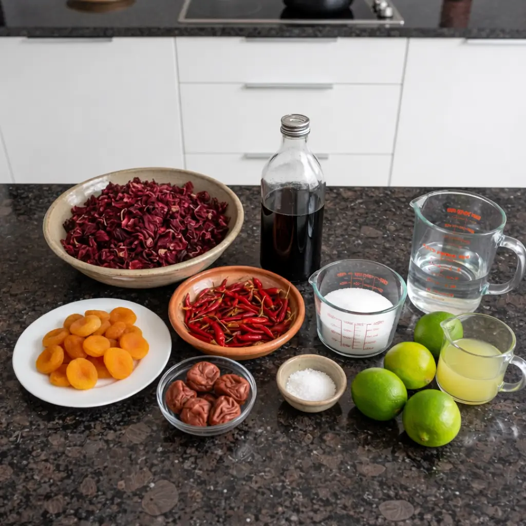 chamoy-sauce-ingredients Close up of ingredients for chamoy sauce recipe.