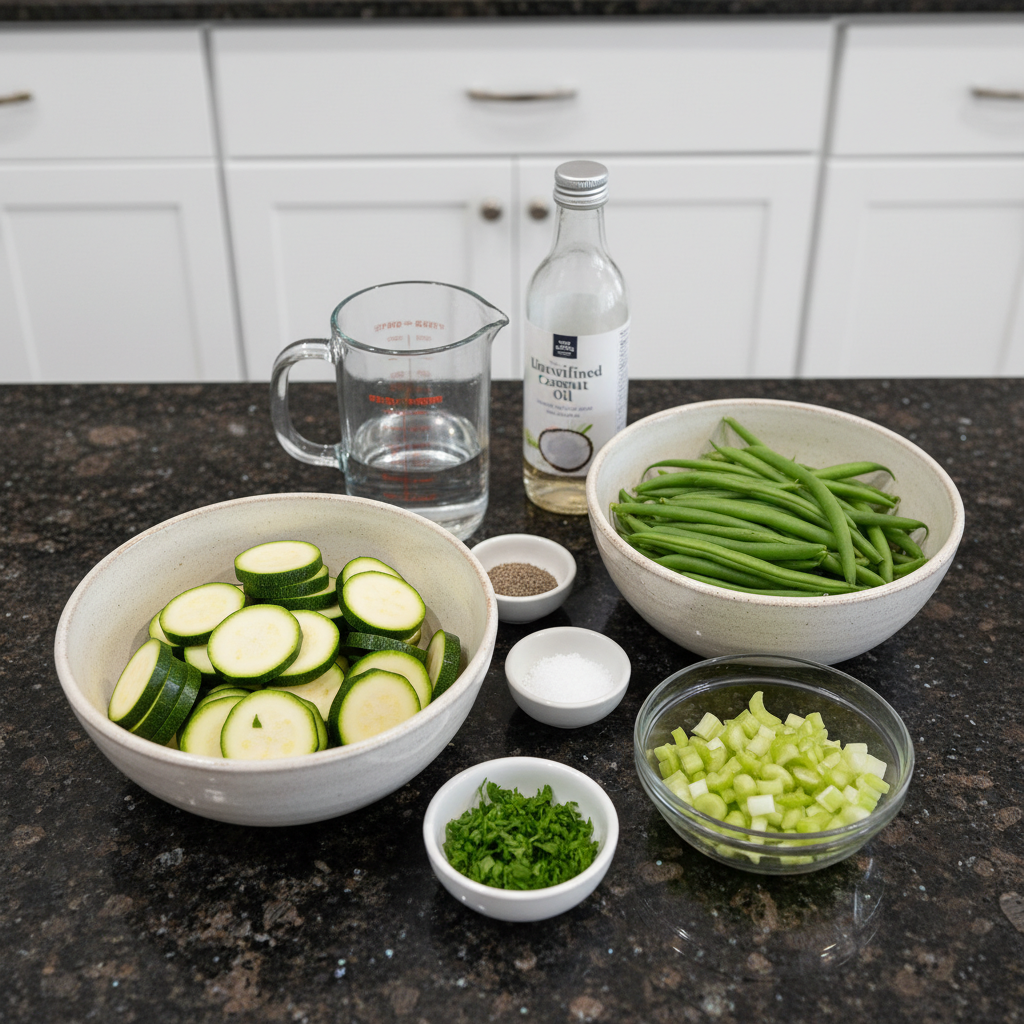 Fresh ingredients for making Bielers Blended Vegetable Soup.