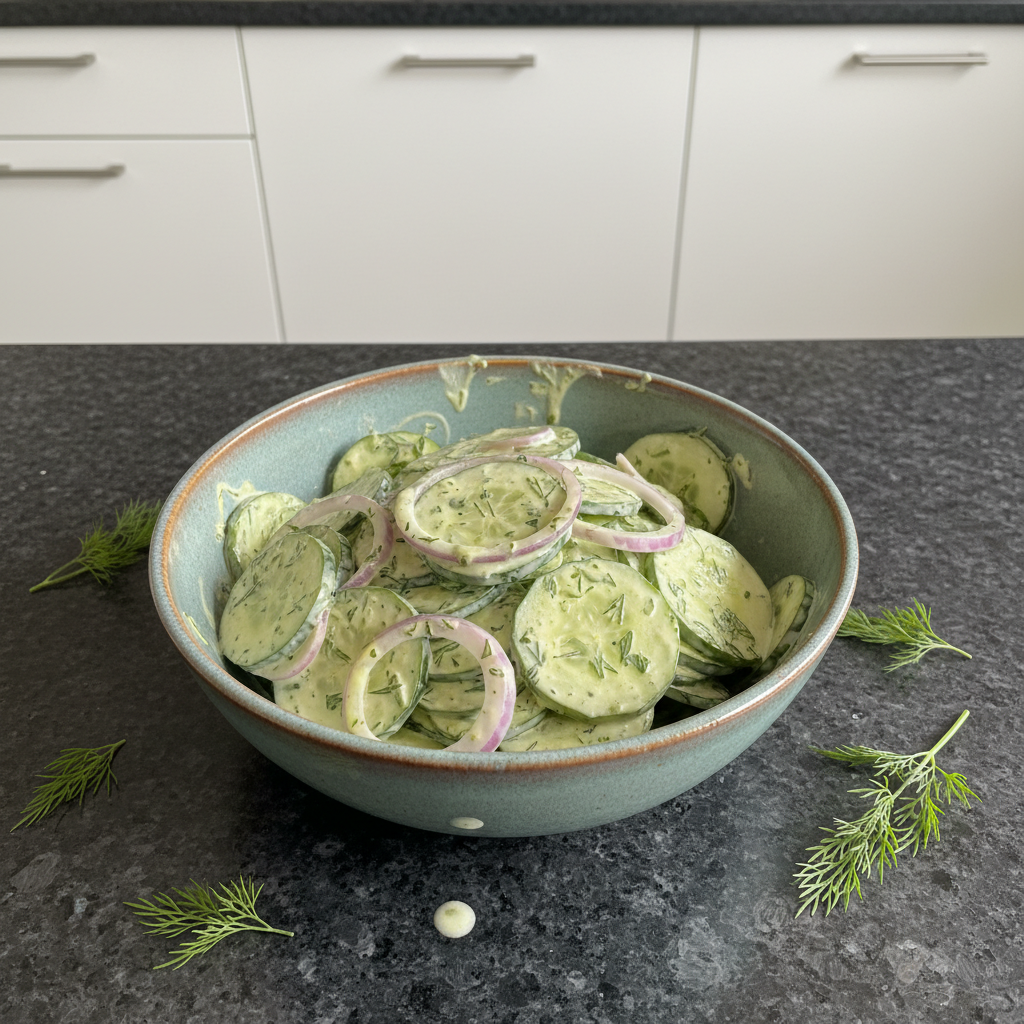 Creamy Cucumber Salad Recipe with Tangy Twist