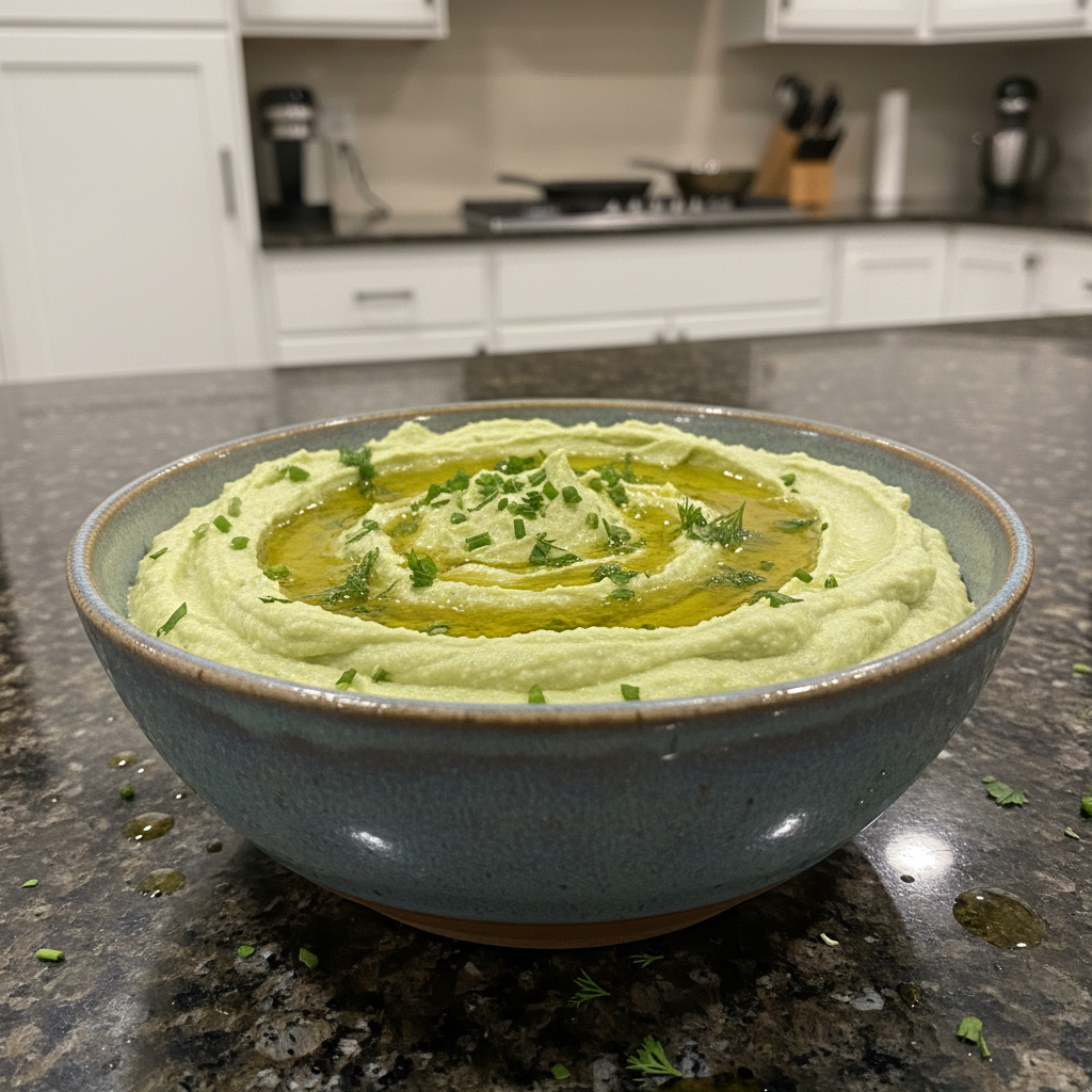 Creamy Green Goddess Hummus Recipe with Edamame