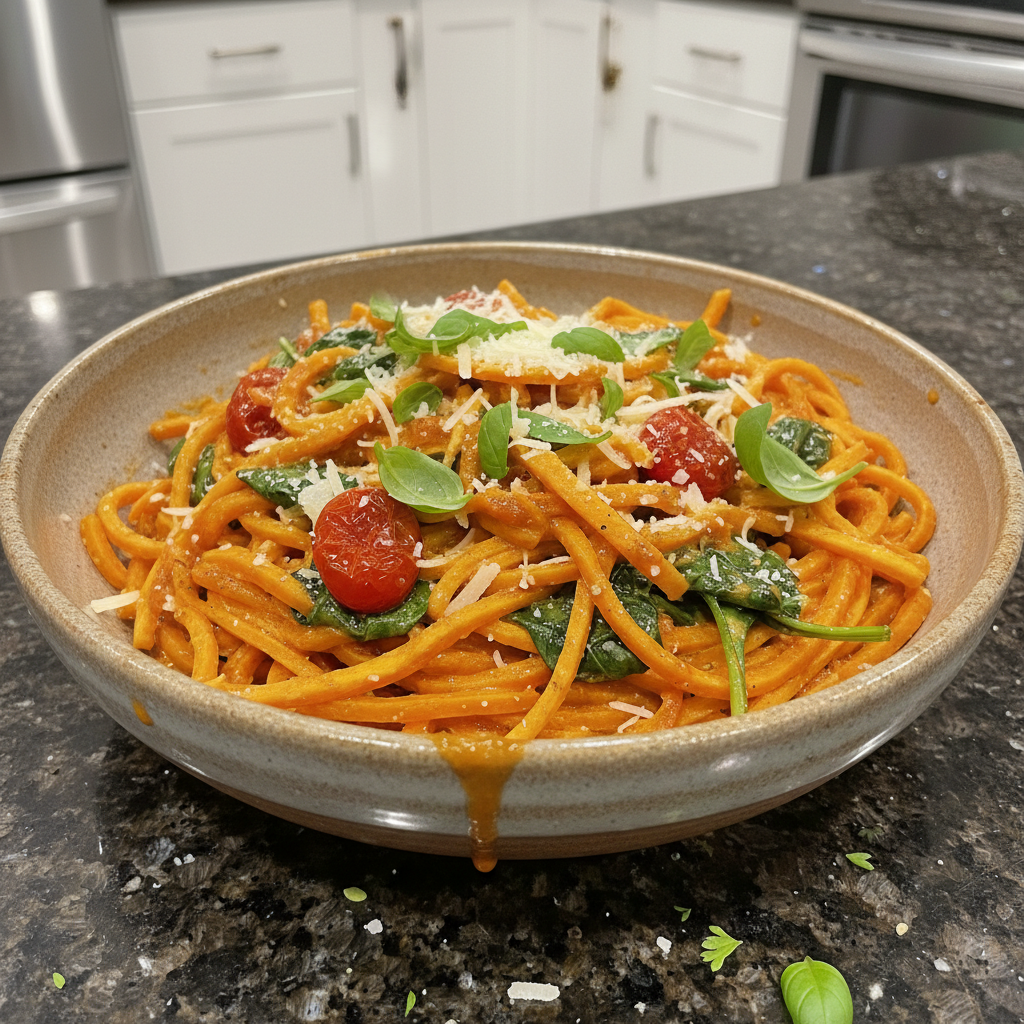 Creamy Sweet Potato Noodles Recipe with Umami Miso