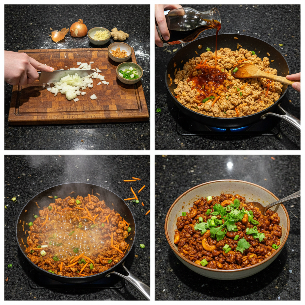 Step-by-step preparation of tasty Thai Lettuce Wraps.