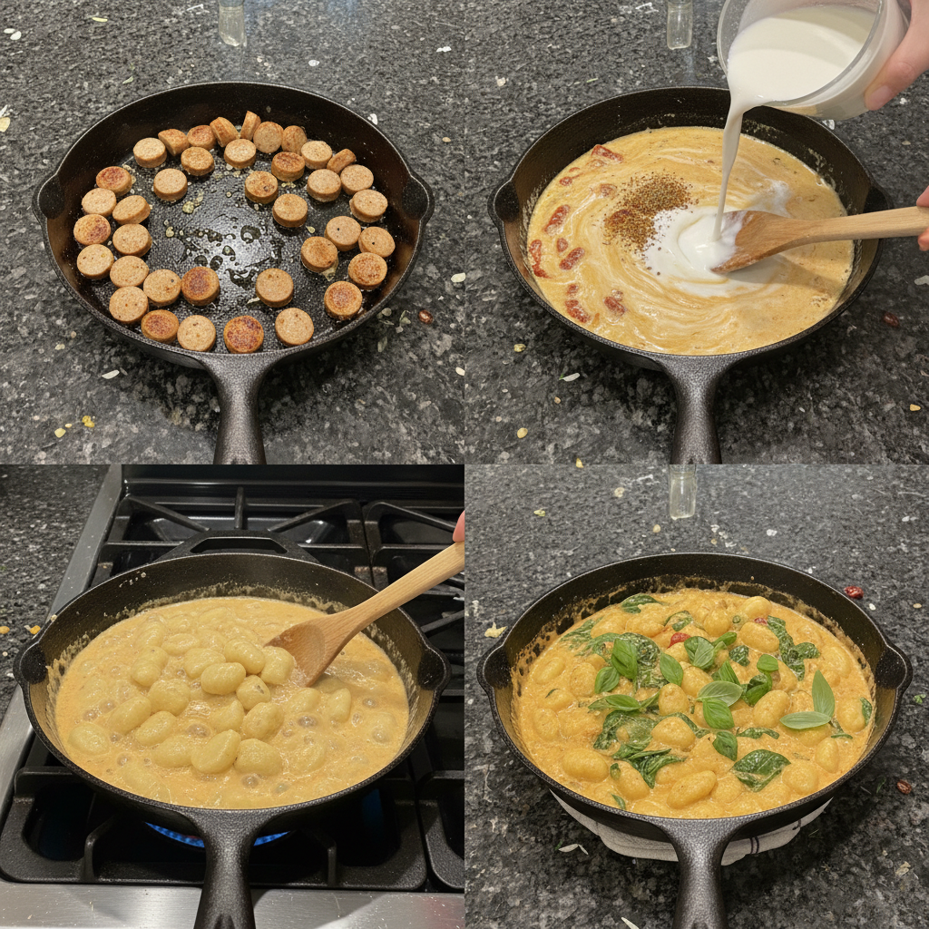 Step-by-step guide to preparing delicious Tuscan Vegan Gnocchi.