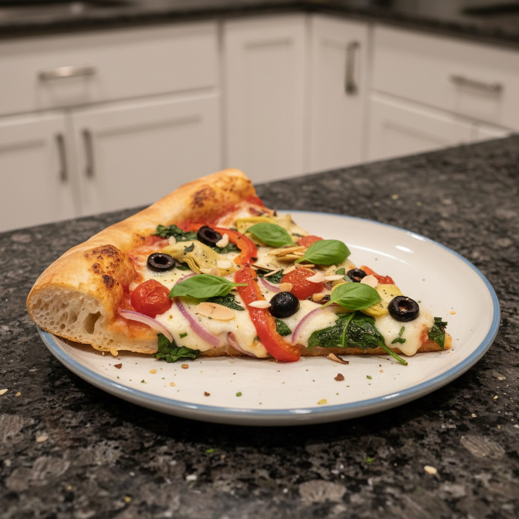 Vegetarian Pizza Recipe: Garlic Confit Oil Twist