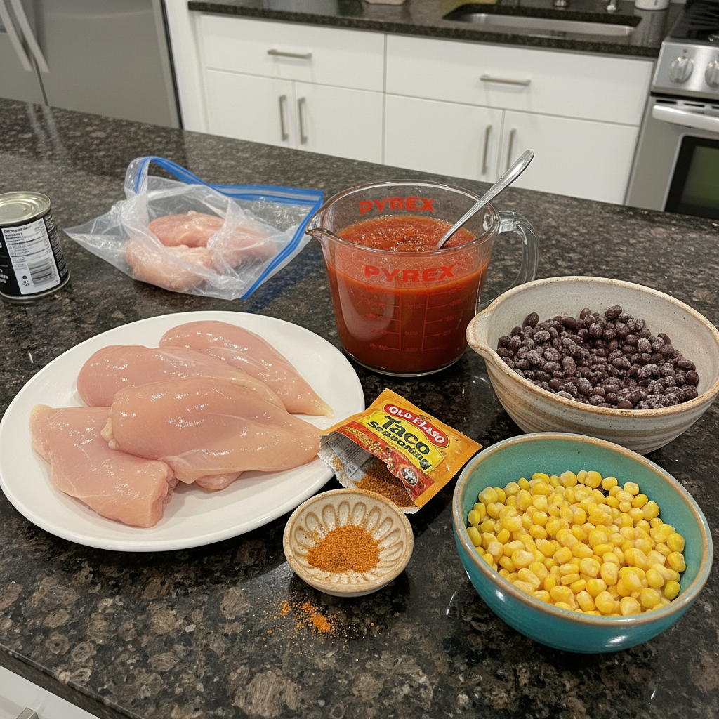 Simple ingredients for easy 5-ingredient crockpot meals.