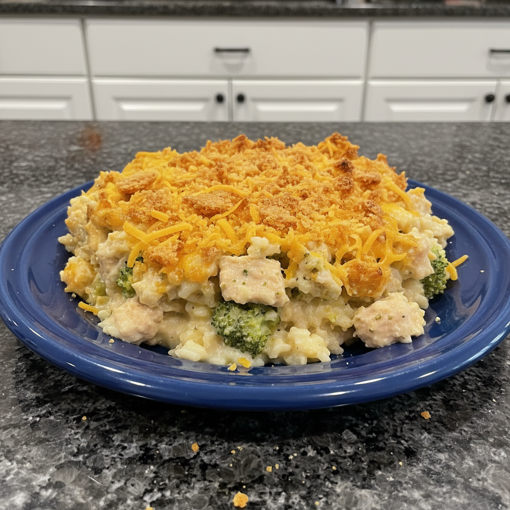 A stack of fluffy pancakes topped with banana slices, almonds, chia seeds, and maple syrup, served with a glass of orange juice.