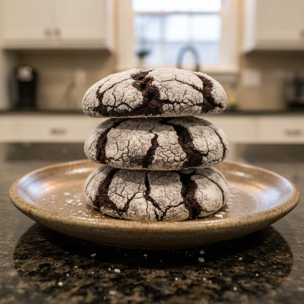 A stack of fluffy pancakes topped with banana slices, almonds, chia seeds, and maple syrup, served with a glass of orange juice.
