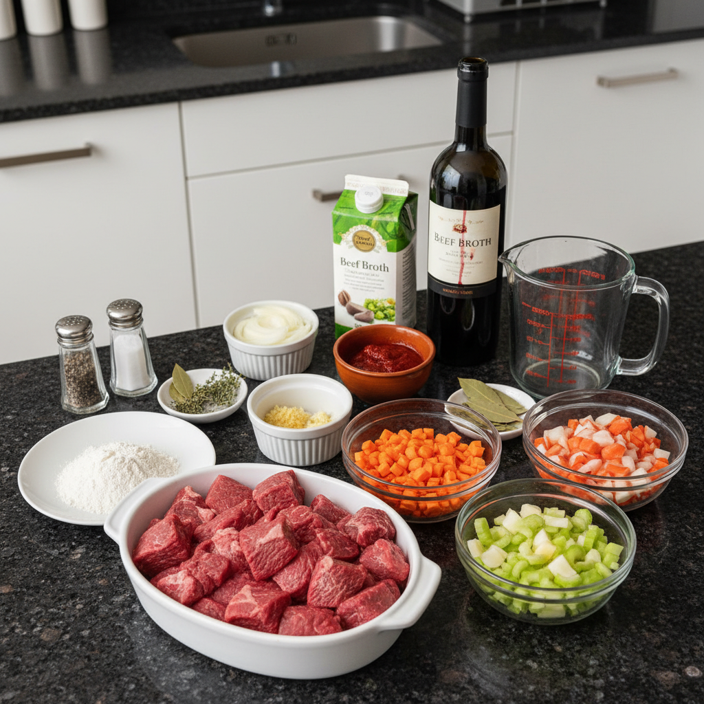 Fresh ingredients prepped for cozy Saturday slow cooker recipes.