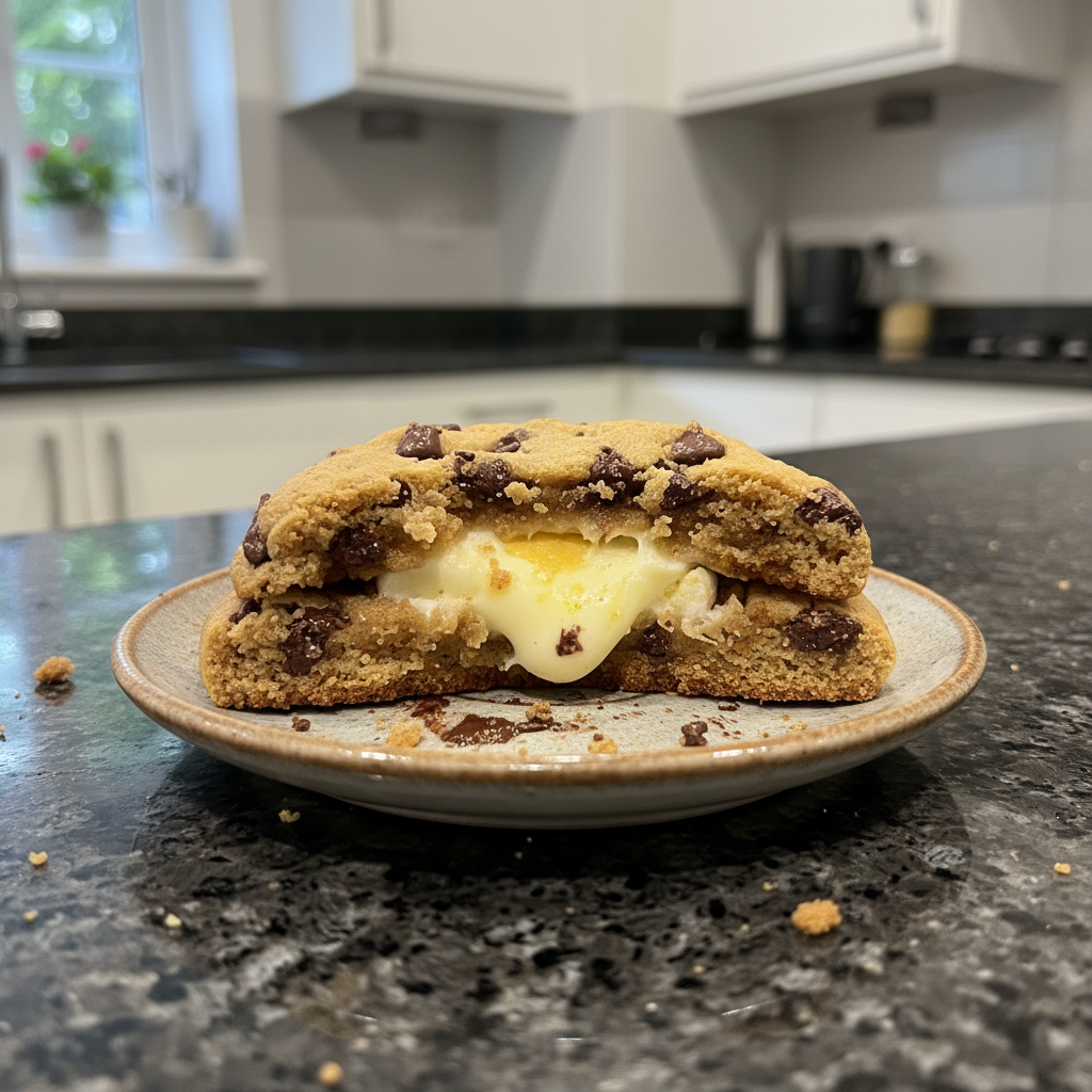 A stack of fluffy pancakes topped with banana slices, almonds, chia seeds, and maple syrup, served with a glass of orange juice.