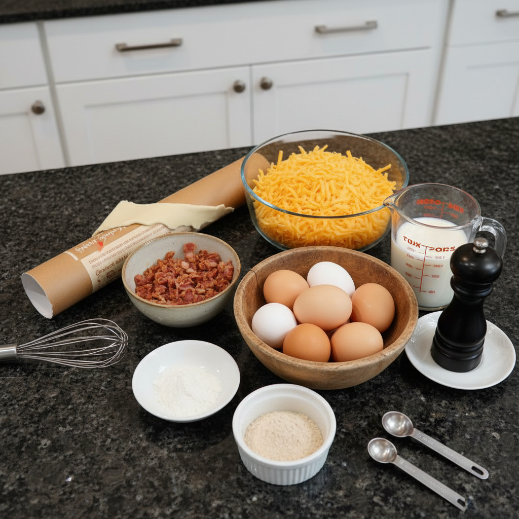 easy-crack-breakfast-casserole-ingredients All ingredients for easy crack breakfast casserole recipe, ready to combine.