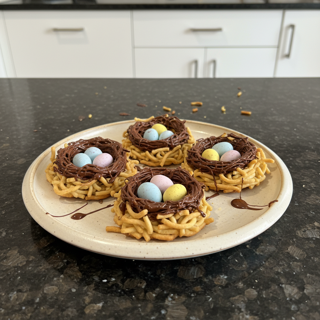 No Bake Birds Nest Cookies: Chow Mein Easter Treat