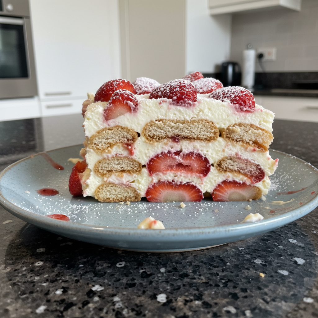 Irresistible Strawberries and Cream Tiramisu (No-Bake!)