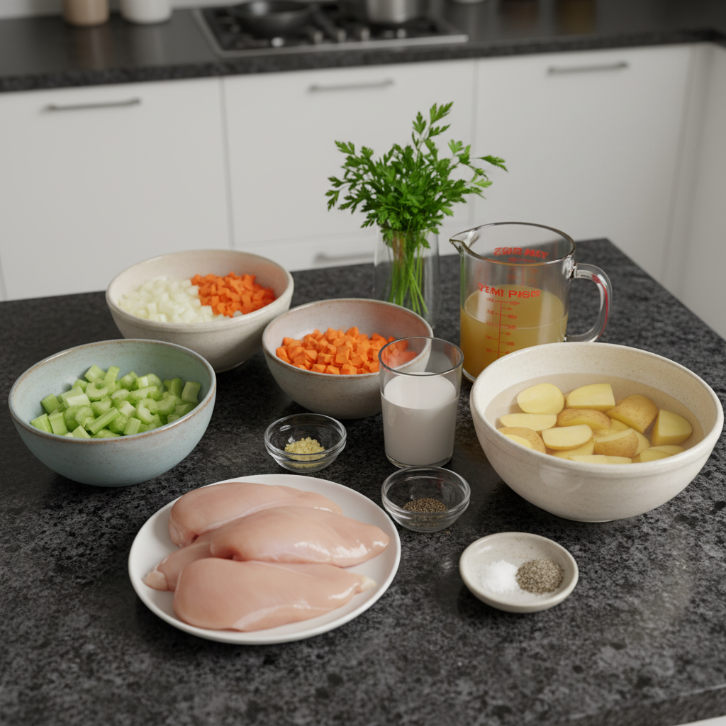 Fresh ingredients for easy healthy crockpot recipes.
