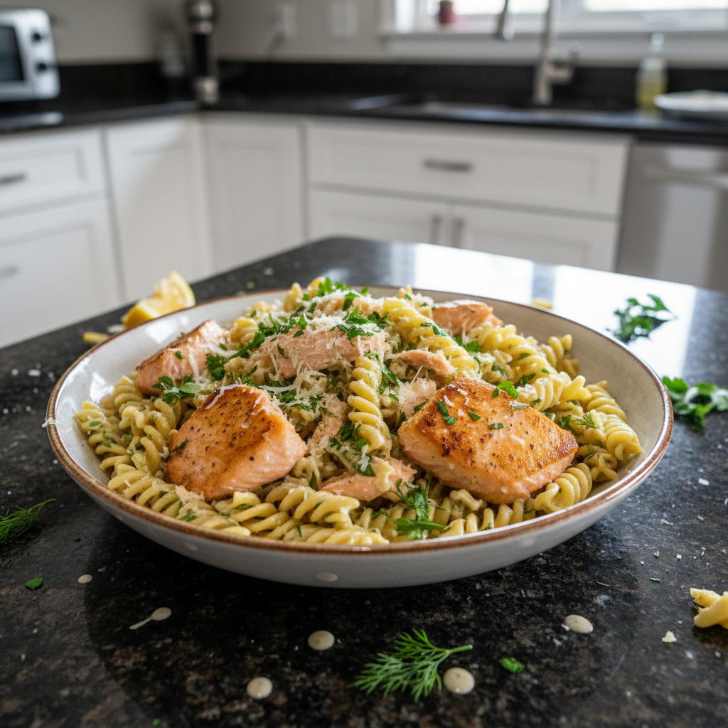 Creamy Lemon Dill Salmon Pasta
